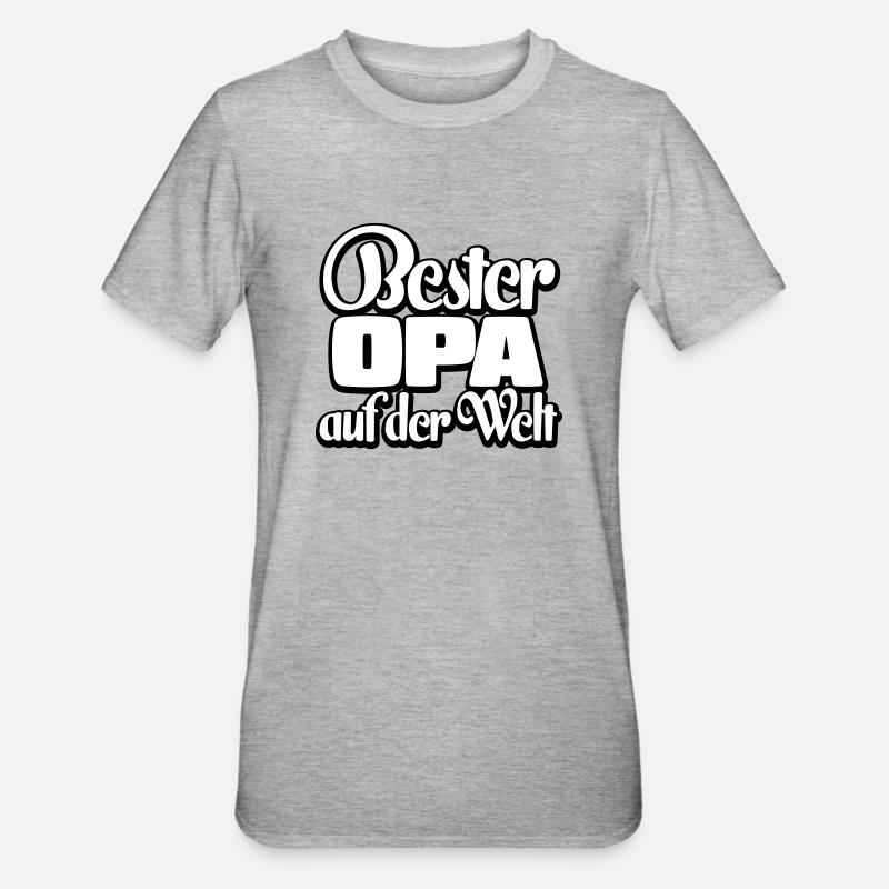 Bester Opa Spruch Geschenk - Unisex Polycotton T-Shirt - Grau meliert