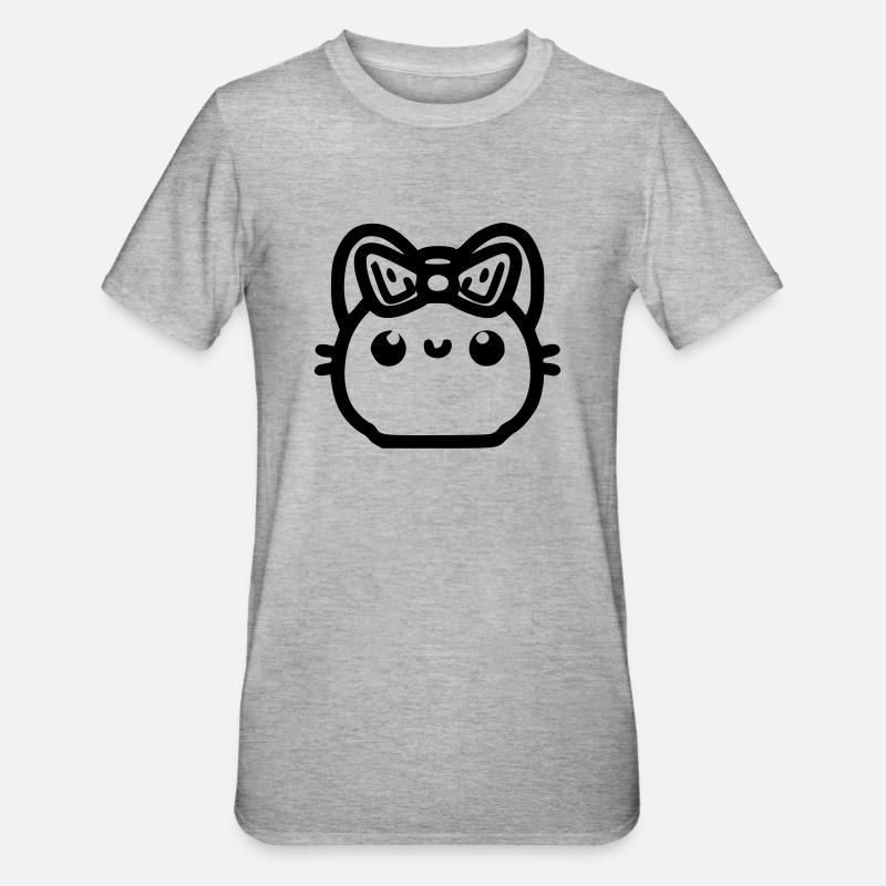 Chat mignon - T-shirt polycoton Unisexe - gris chiné