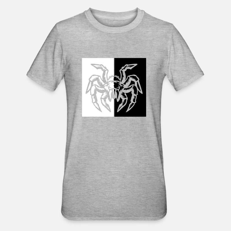 spinne spider - Unisex Polycotton T-Shirt - Grau meliert