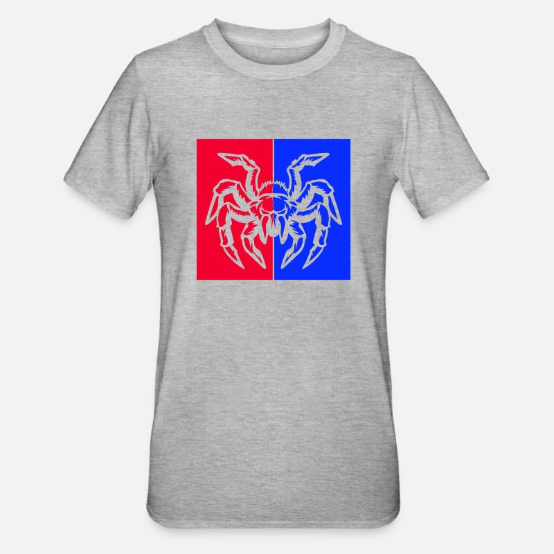 spinne spider - Unisex Polycotton T-Shirt - Grau meliert