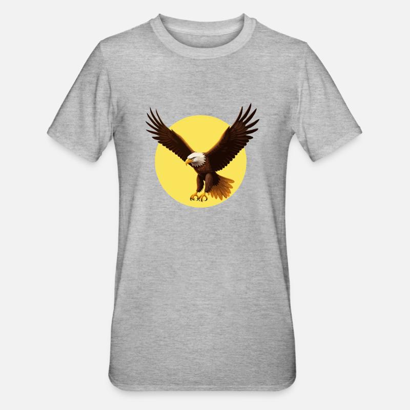 Aigle devant le soleil - T-shirt polycoton Unisexe - gris chiné