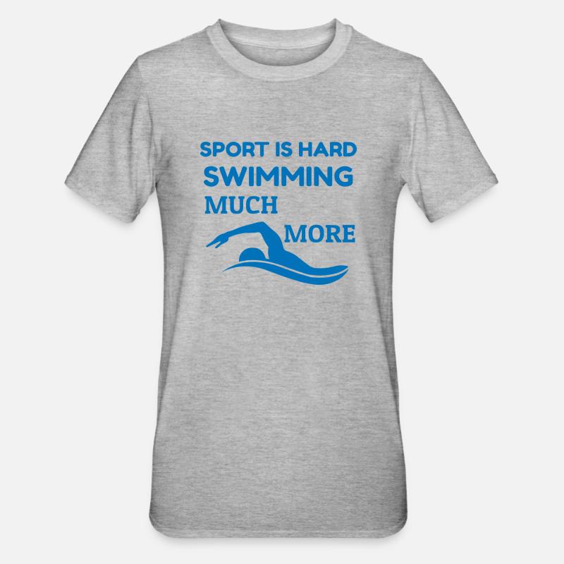Nageur passionné - Le sport est une citation difficile - T-shirt polycoton Unisexe - gris chiné