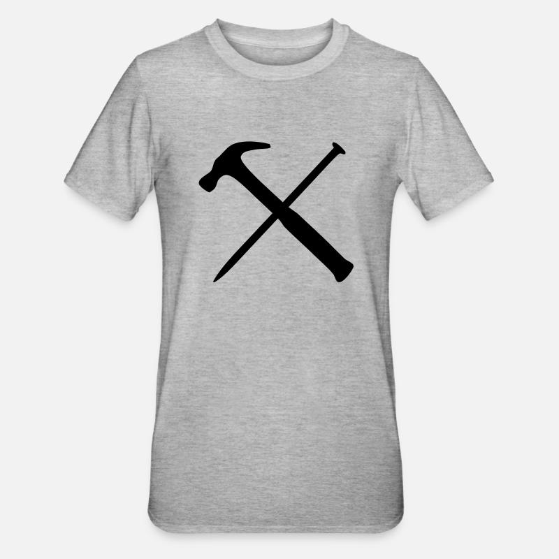 marteau_clous - T-shirt polycoton Unisexe - gris chiné