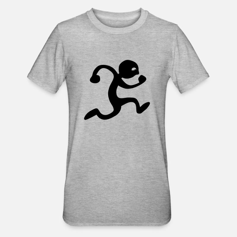run - Unisex Polycotton T-Shirt - heather grey