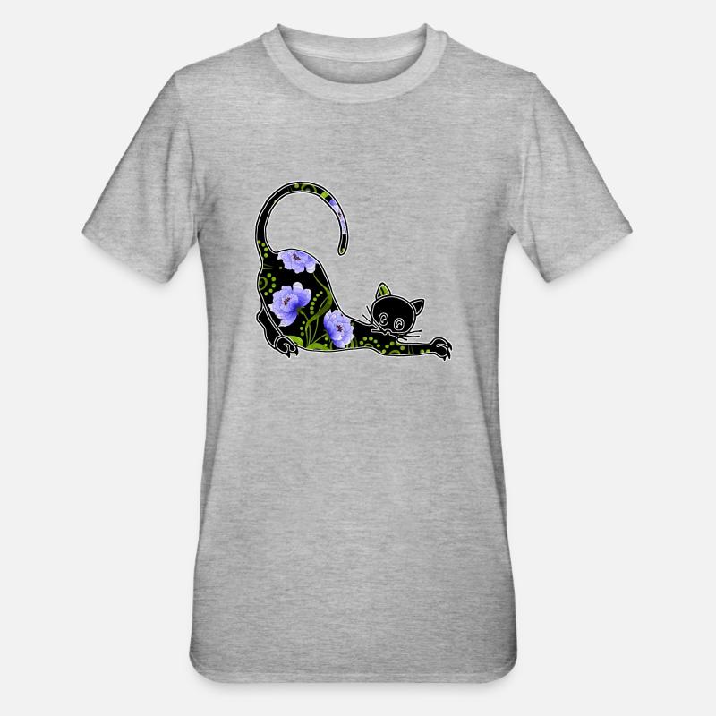 Chat - T-shirt polycoton Unisexe - gris chiné
