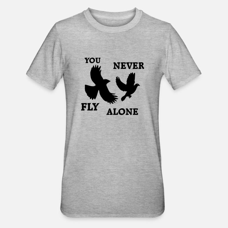 Oiseau perruche perruche perruche - T-shirt polycoton Unisexe - gris chiné