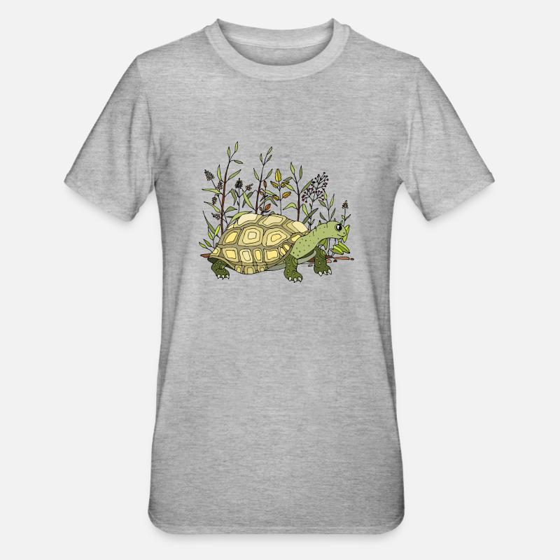 Schildkröte - Unisex Polycotton T-Shirt - Grau meliert