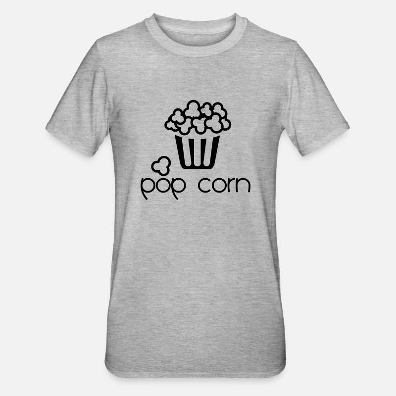 pop corn - T-shirt polycoton Unisexe - gris chiné