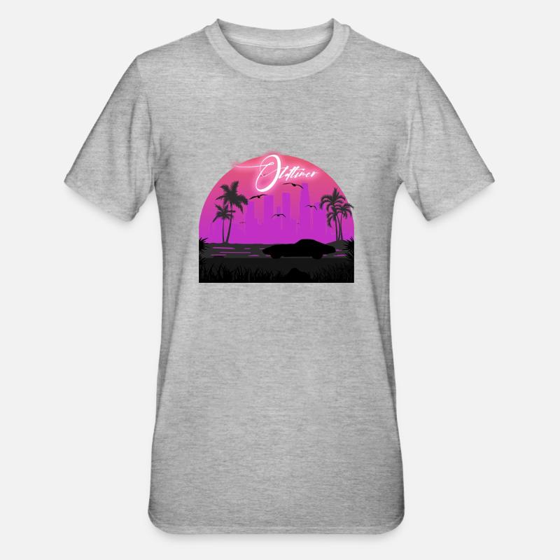 Plage Oldtimer - T-shirt polycoton Unisexe - gris chiné