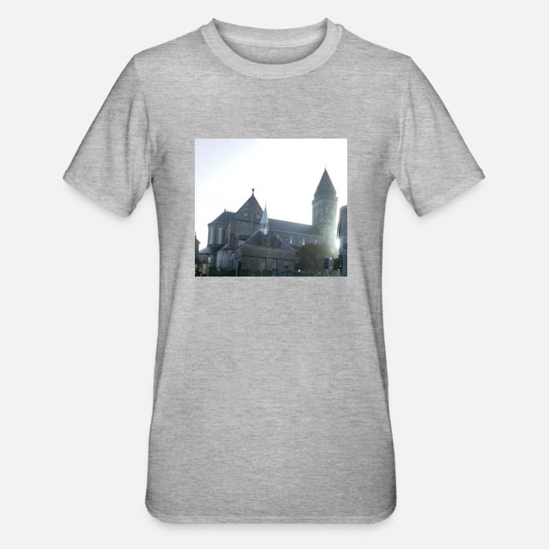 Cathédrale de l’Immaculée Conception, Irlande. - T-shirt polycoton Unisexe - gris chiné
