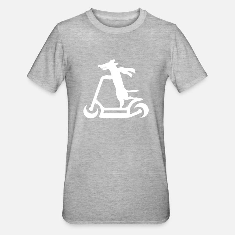 E-Scooter Roller - Unisex Polycotton T-Shirt - Grau meliert