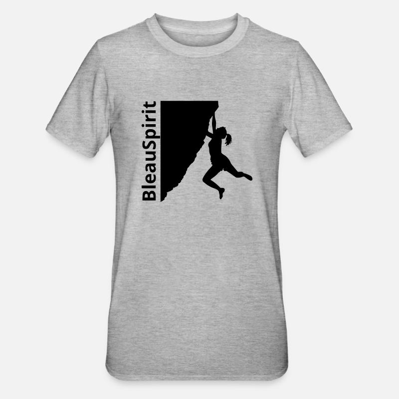 BleauSpirit escalade - T-shirt polycoton Unisexe - gris chiné