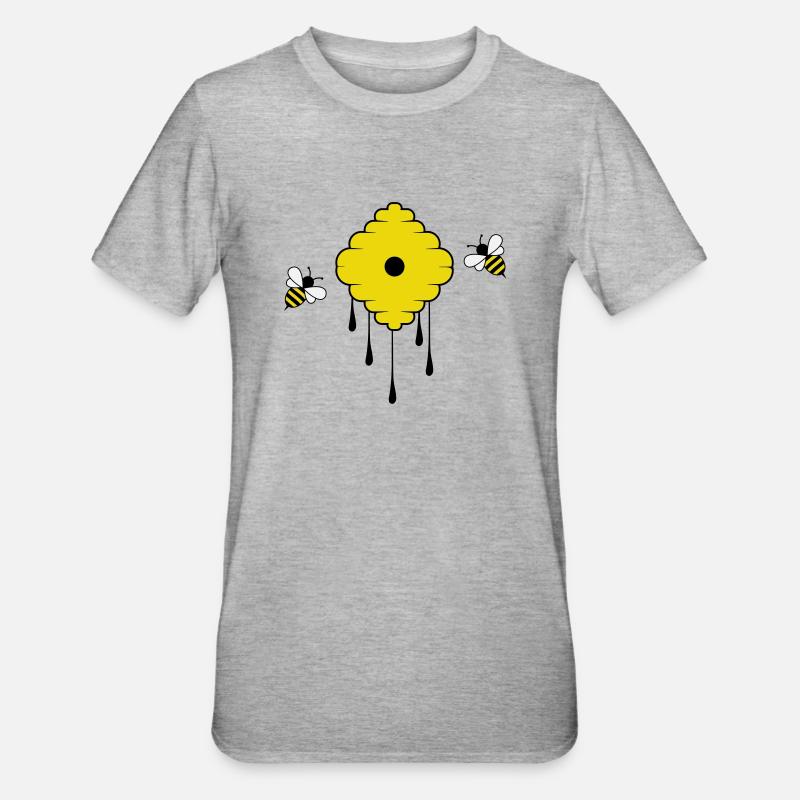 Abeilles - T-shirt polycoton Unisexe - gris chiné