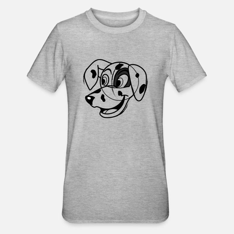 Dalmatiner - Unisex Polycotton T-Shirt - Grau meliert