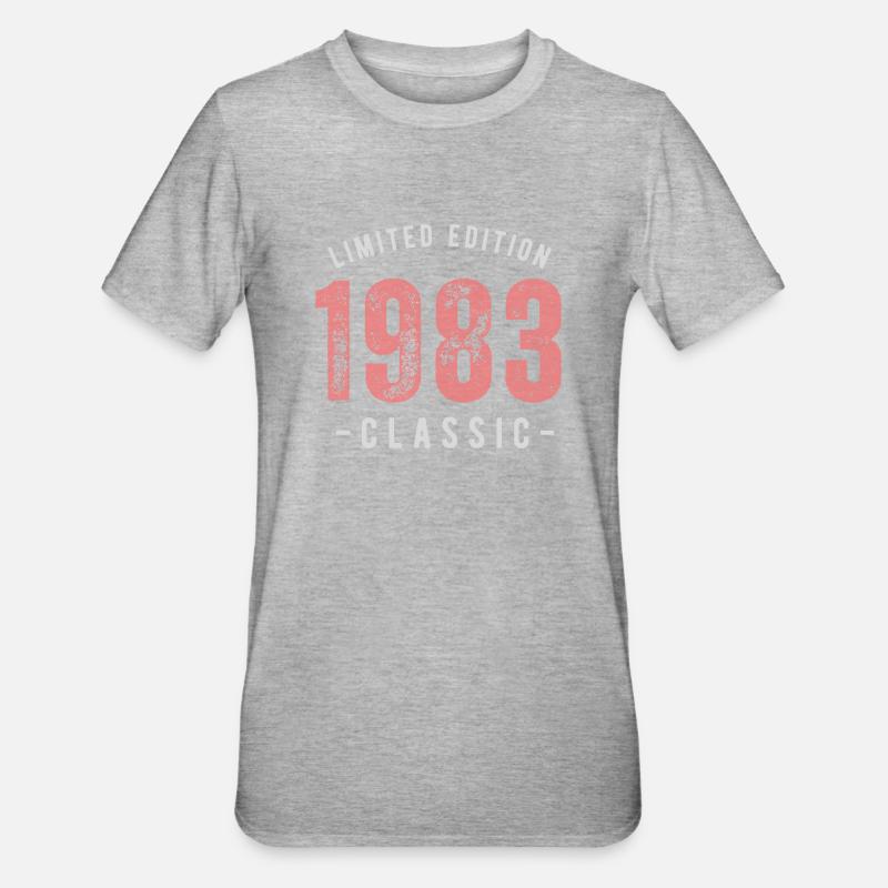 1983 40e anniversaire - T-shirt polycoton Unisexe - gris chiné