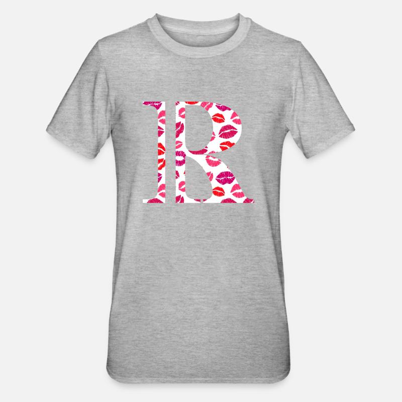 Lettera ai baci - Maglietta unisex, mix cotone e poliestere - grigio melange