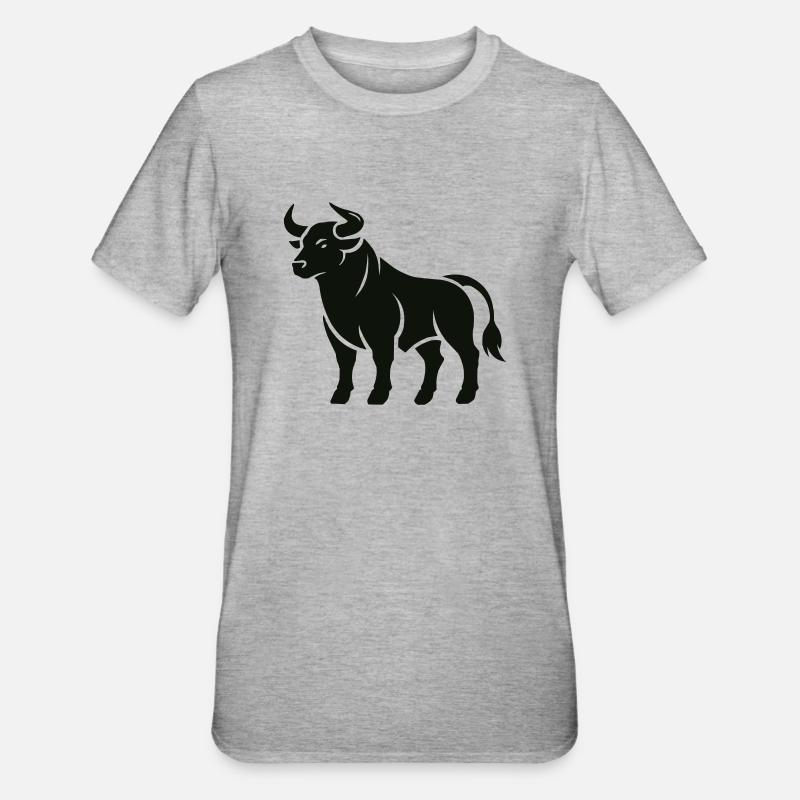 bull - Unisex Polycotton T-Shirt - heather grey