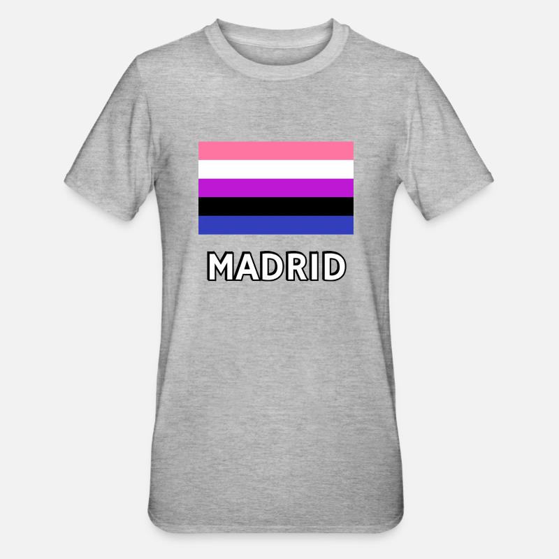 Genderfluid Pride Drapeau Madrid - T-shirt polycoton Unisexe - gris chiné