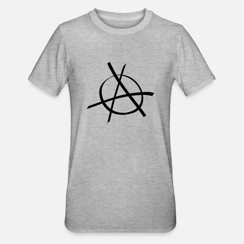 anarchy - Unisex Polycotton T-Shirt - Grau meliert
