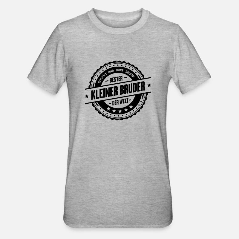 Bester kleiner Bruder - Unisex Polycotton T-Shirt - Grau meliert
