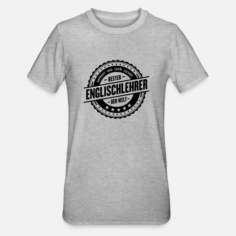 Bester Englischlehrer - Unisex Polycotton T-Shirt - Grau meliert