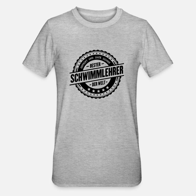 Bester Schwimmlehrer - Unisex Polycotton T-Shirt - Grau meliert