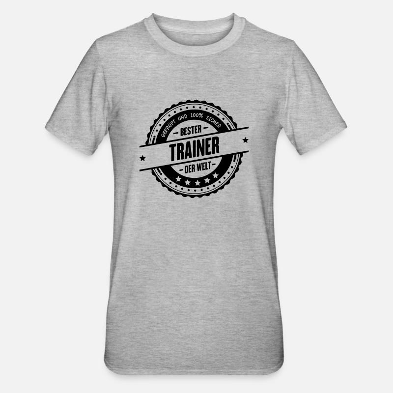 Bester Trainer - Unisex Polycotton T-Shirt - Grau meliert