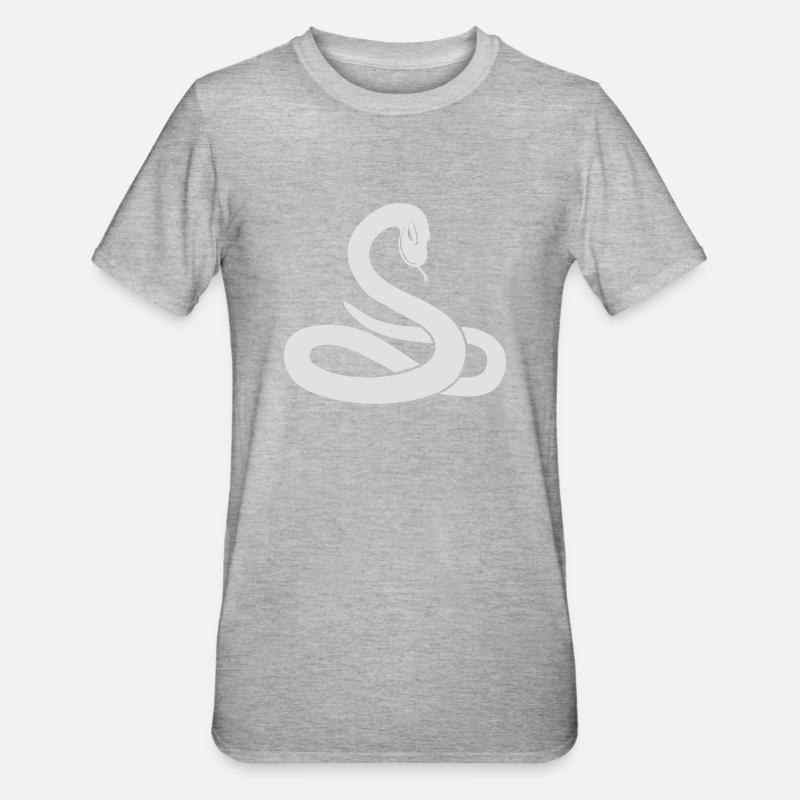serpent blanc - T-shirt polycoton Unisexe - gris chiné