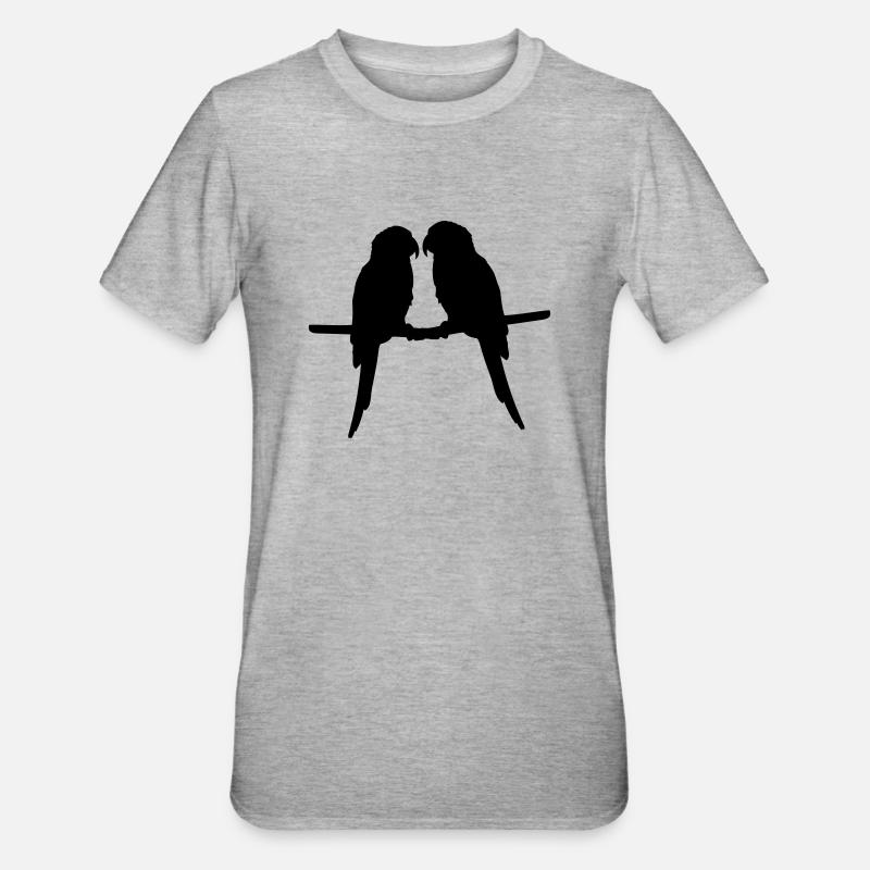 Perroquets quelques oiseaux - T-shirt polycoton Unisexe - gris chiné