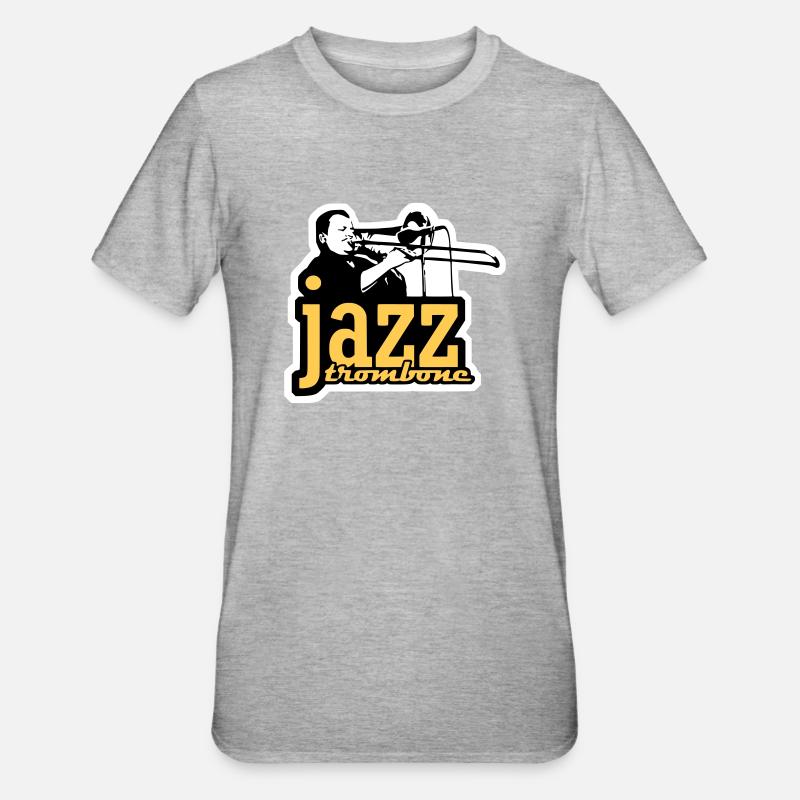 Jazz trombone - trombone de jazz - T-shirt polycoton Unisexe - gris chiné