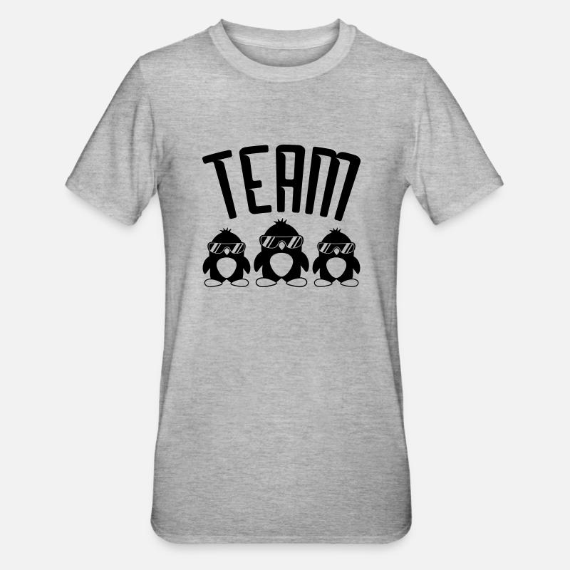 Logo de pingouins cool - T-shirt polycoton Unisexe - gris chiné