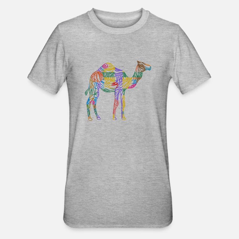 Kamel - Unisex Polycotton T-Shirt - Grau meliert