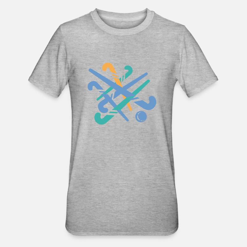 Hockeyschläger - Unisex Polycotton T-Shirt - Grau meliert