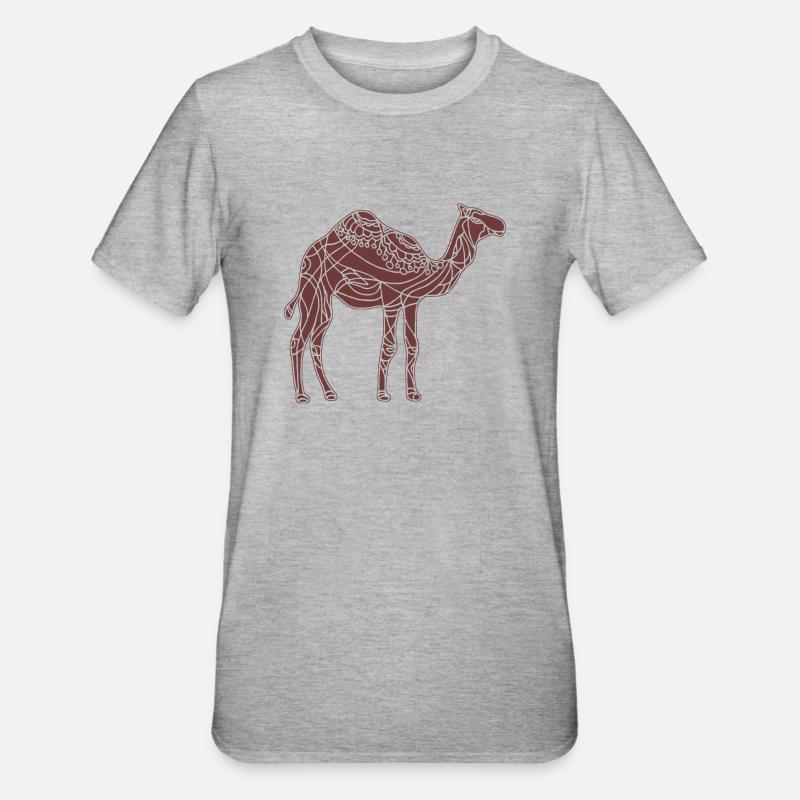 Kamel - Unisex Polycotton T-Shirt - Grau meliert
