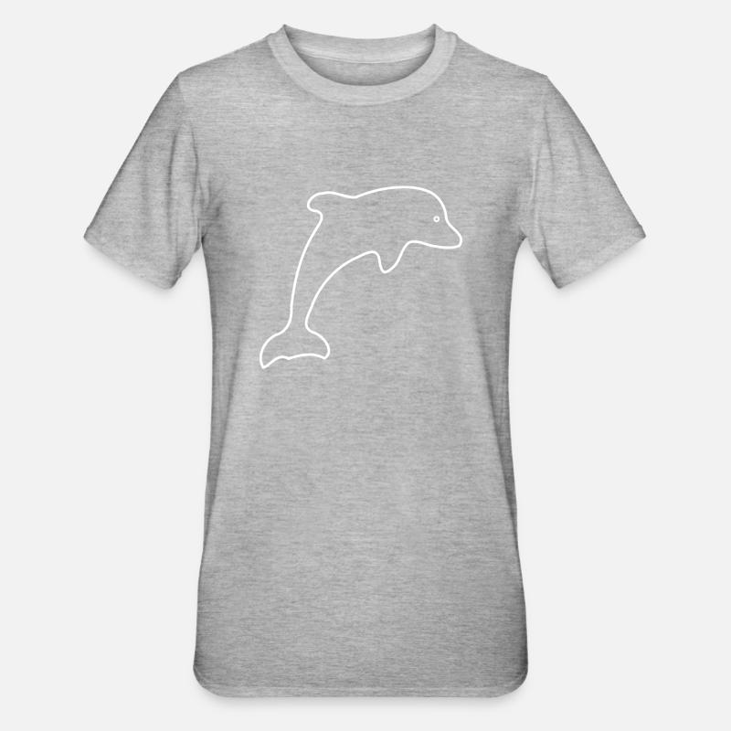 Delfin - Unisex Polycotton T-Shirt - Grau meliert