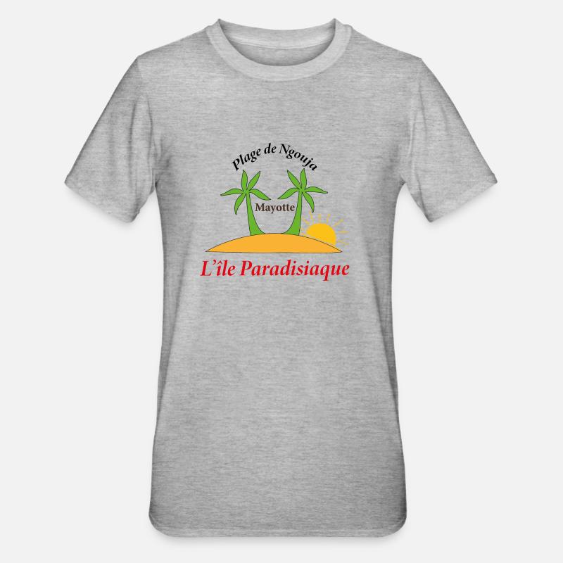 PLAGE DE NGOUJA - T-shirt polycoton Unisexe - gris chiné