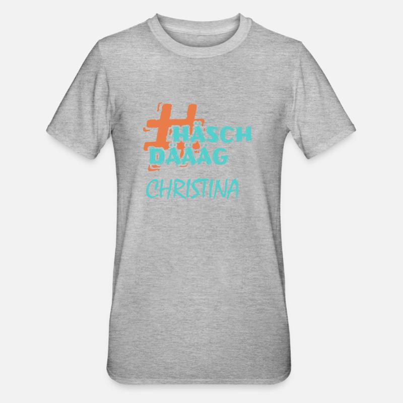 CHRISTINA - T-shirt polycoton Unisexe - gris chiné