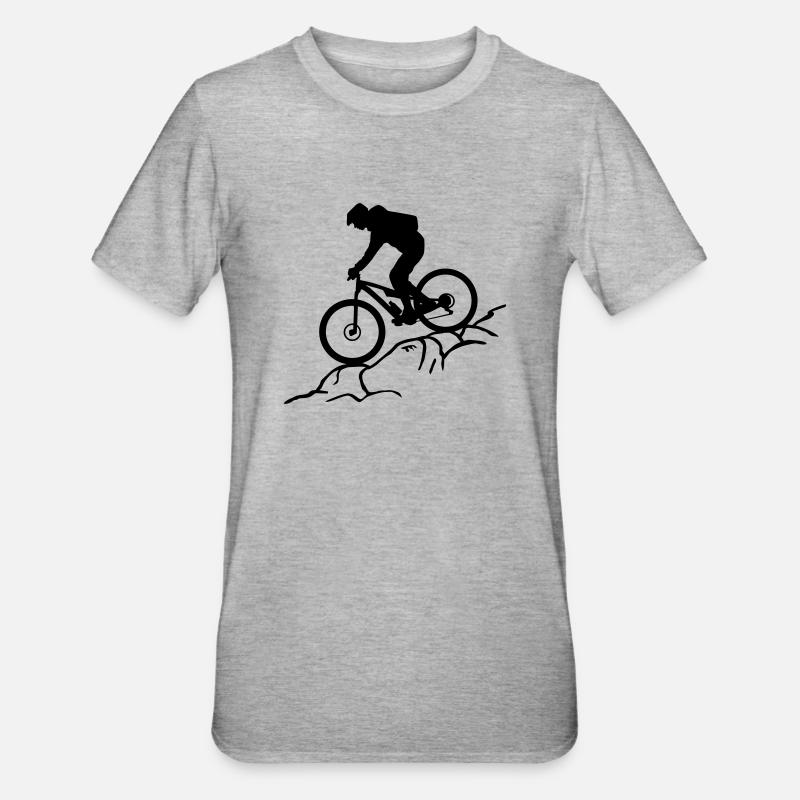 VTT, VTT et montagne - T-shirt polycoton Unisexe - gris chiné