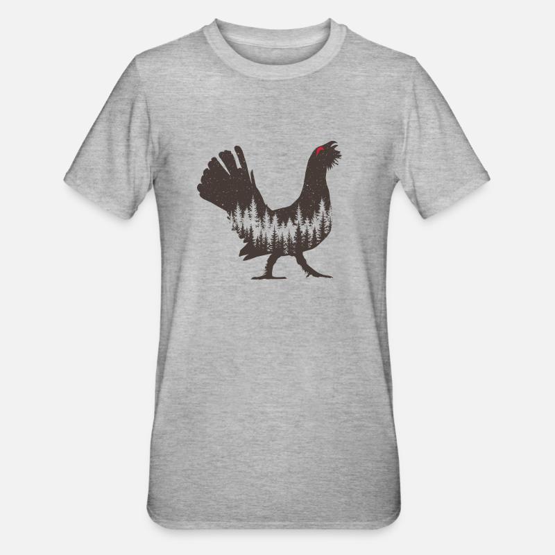 Auerhahn - Unisex Polycotton T-Shirt - Grau meliert