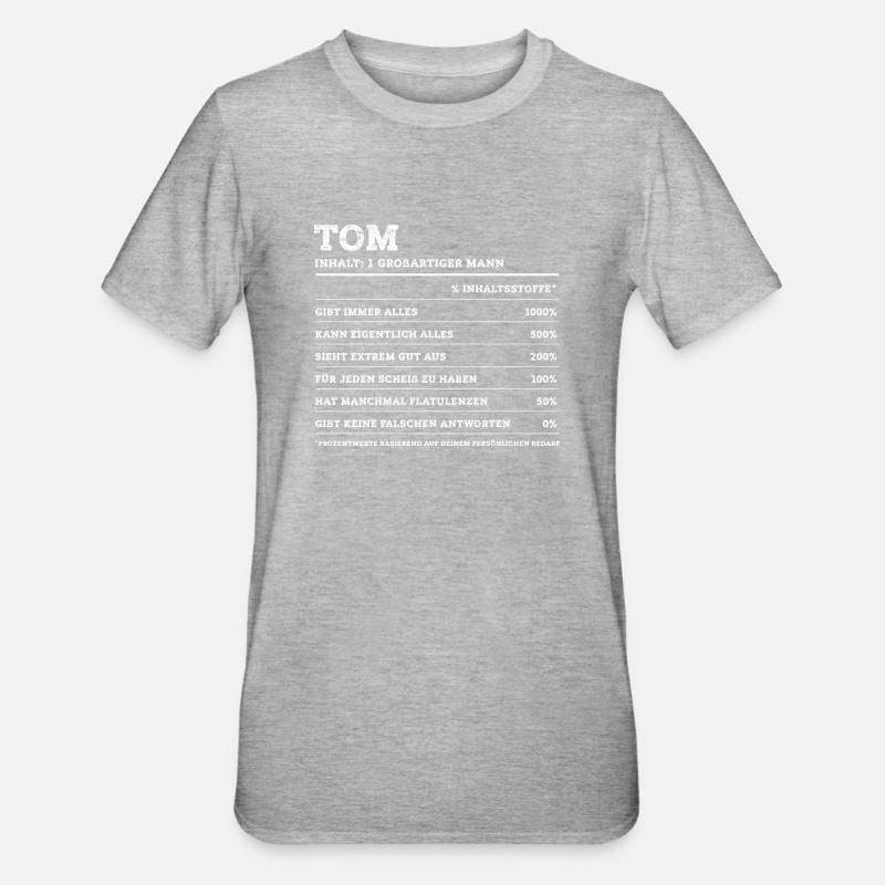 Tom Großer Mann Prénom - T-shirt polycoton Unisexe - gris chiné