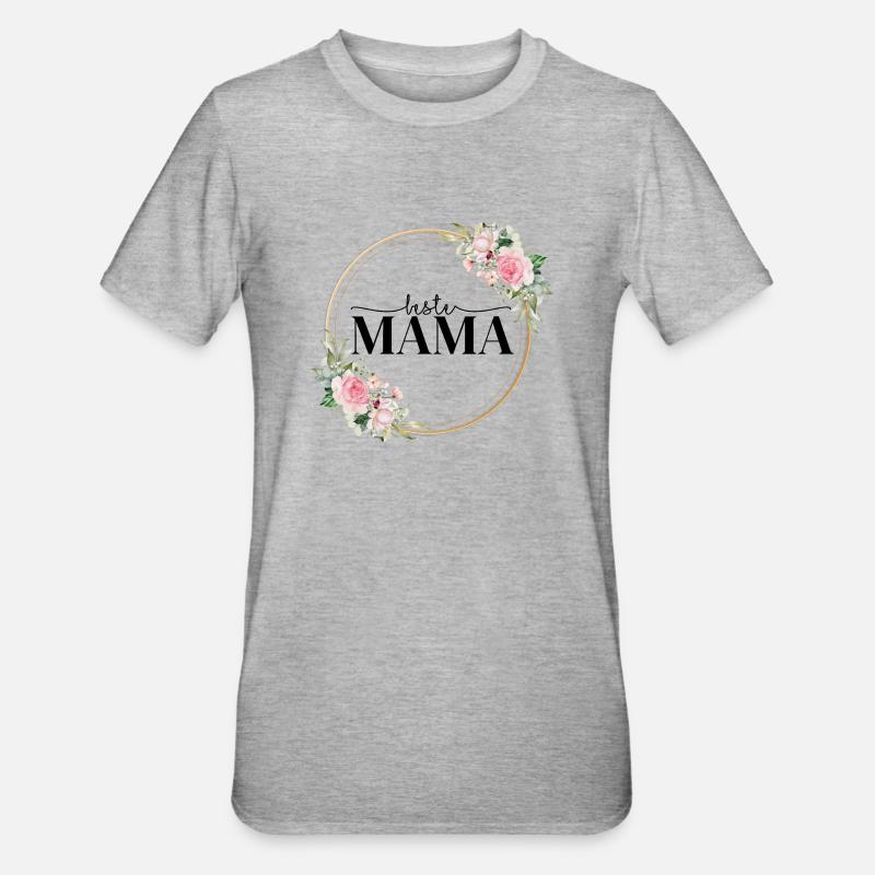 Beste Mama - Geschenkidee - Unisex Polycotton T-Shirt - Grau meliert