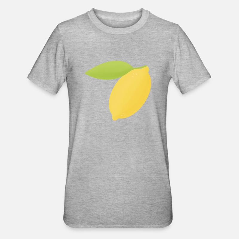 Zitrone - Unisex Polycotton T-Shirt - Grau meliert