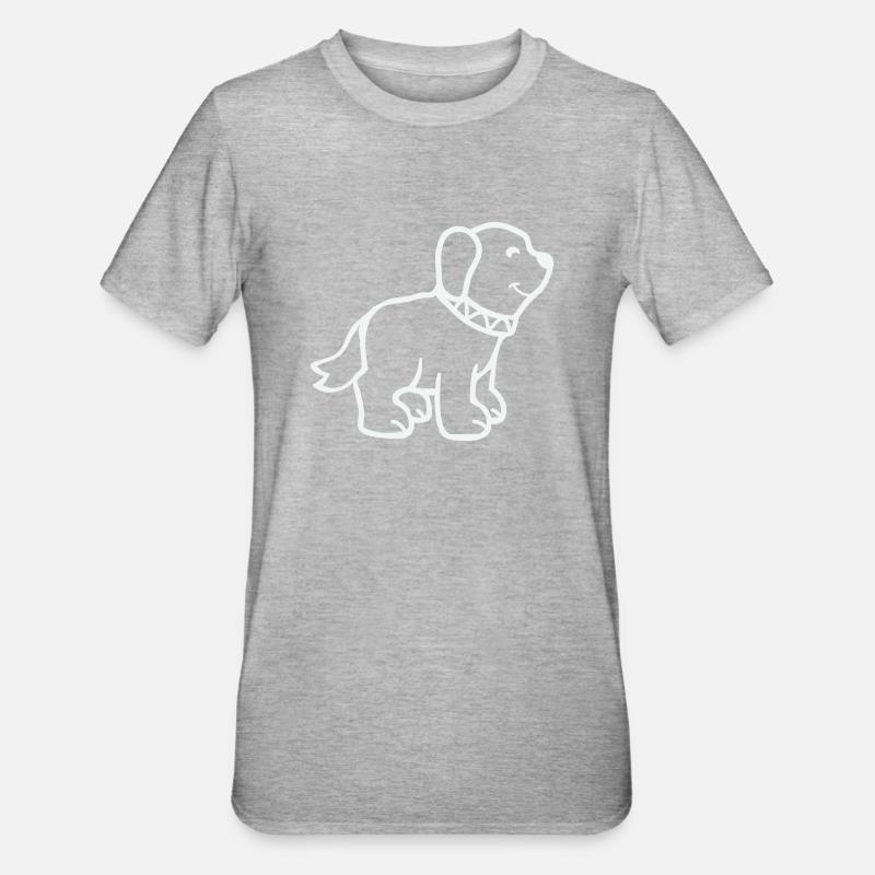 Chien - T-shirt polycoton Unisexe - gris chiné