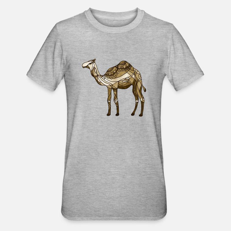 Kamel - Unisex Polycotton T-Shirt - Grau meliert