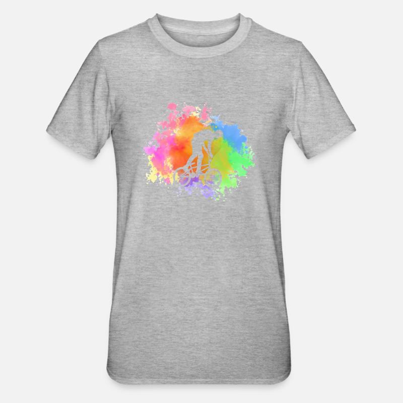 Vélo VTT - T-shirt polycoton Unisexe - gris chiné