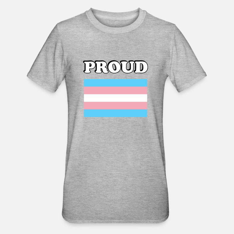 Trans Pride Transpride Flagge - Unisex Polycotton T-Shirt - Grau meliert