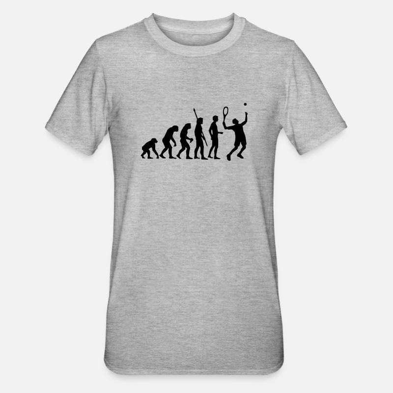 evolution_tennis_b_1c - T-shirt polycoton Unisexe - gris chiné