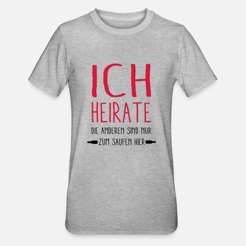ich Heirate - Unisex Polycotton T-Shirt - Grau meliert