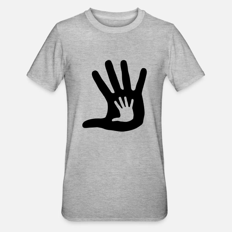 Main dans la Main - T-shirt polycoton Unisexe - gris chiné