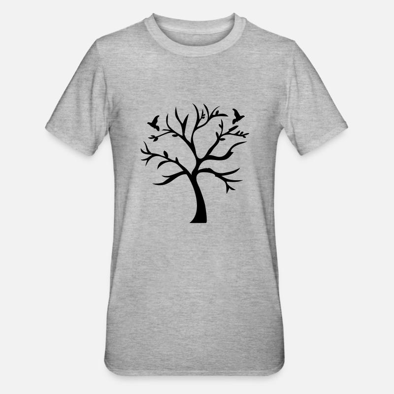 Arbre & Brids - T-shirt polycoton Unisexe - gris chiné